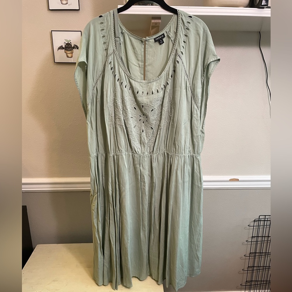 Light green Torrid skater length dress